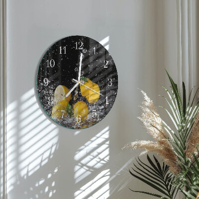 Glas wanduhr Zitronen