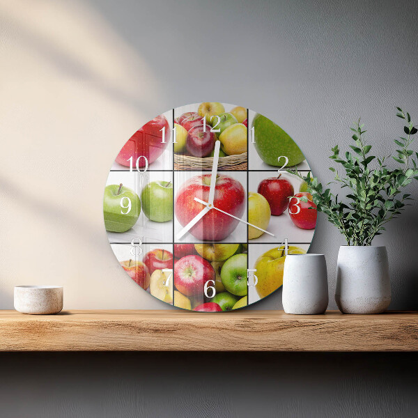 Glas wanduhr Äpfel
