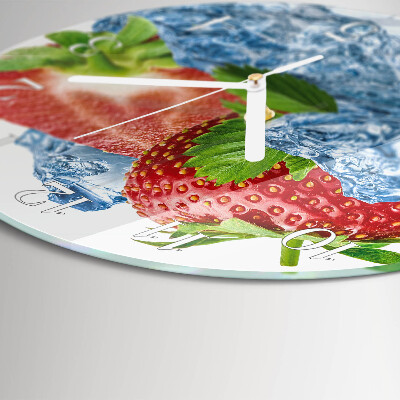 Glas wanduhr Erdbeereis