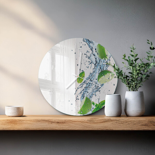Glas wanduhr Minze