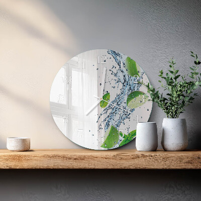 Glas wanduhr Minze