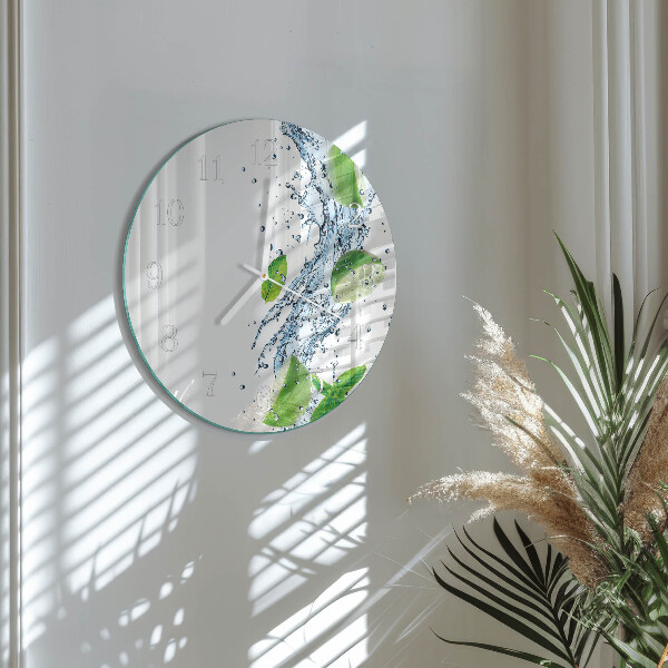Glas wanduhr Minze