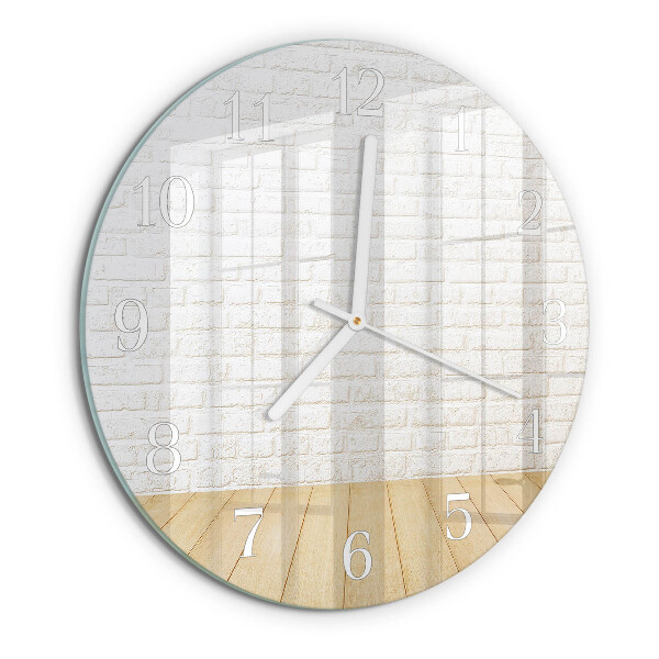Glas wanduhr Ziegel