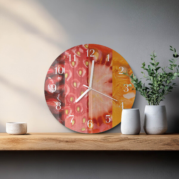 Glas wanduhr Obst