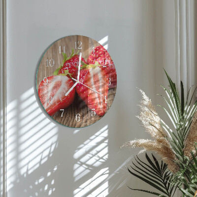 Glas wanduhr Erdbeeren