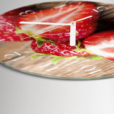 Glas wanduhr Erdbeeren