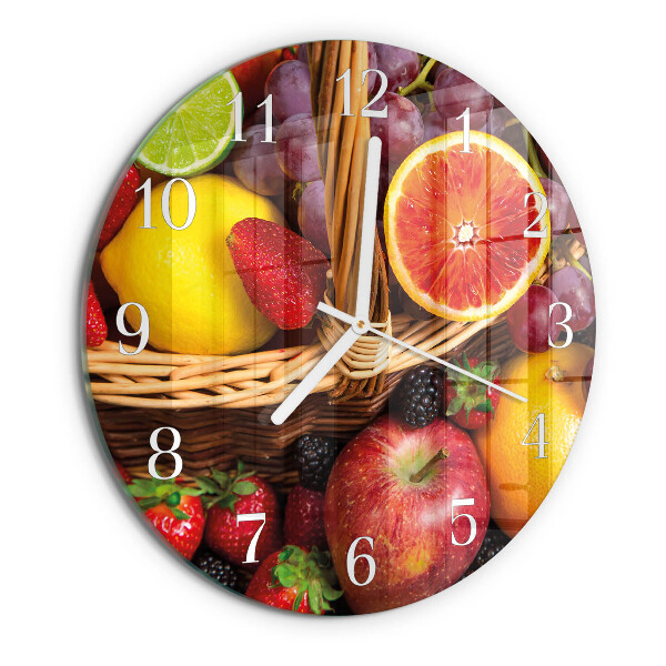 Glas wanduhr Obst