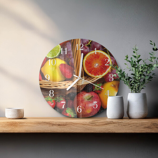 Glas wanduhr Obst