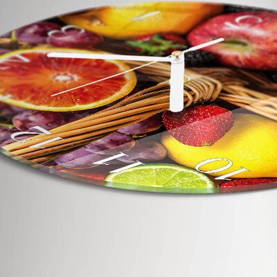Glas wanduhr Obst