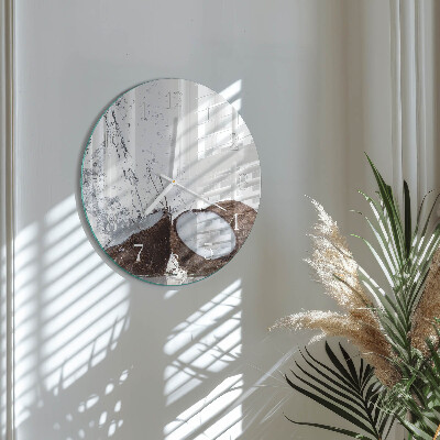 Glas wanduhr Kokosnüsse