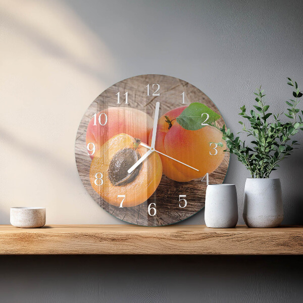 Glas wanduhr Aprikosen