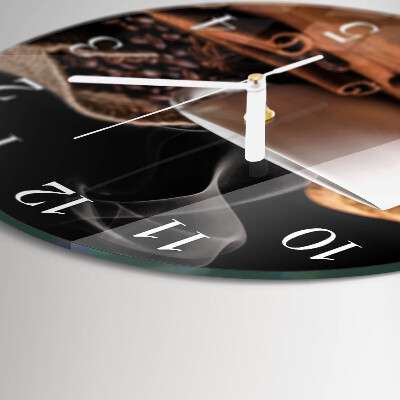 Glas wanduhr Kaffee