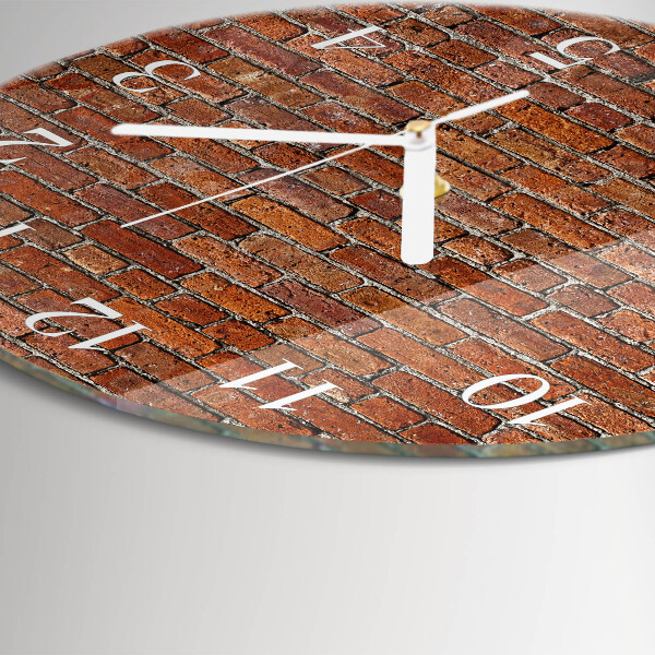 Glas wanduhr Ziegel
