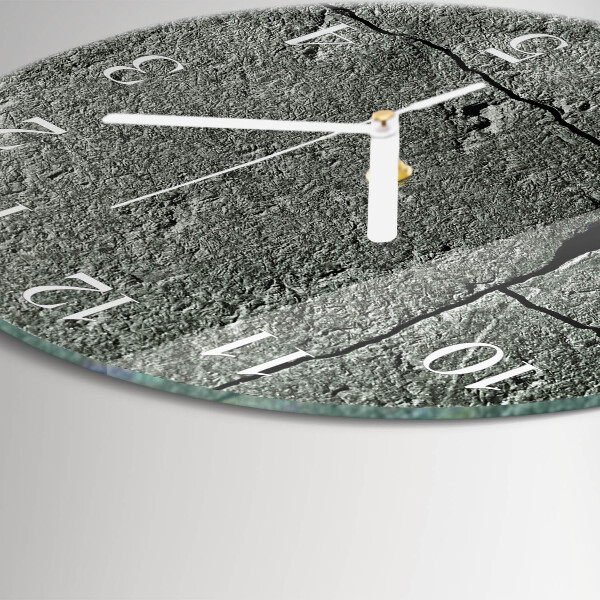 Glas wanduhr Naturstein