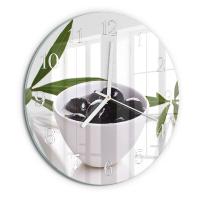 Glas wanduhr Oliven
