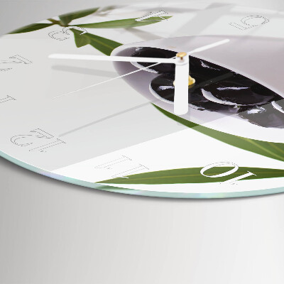Glas wanduhr Oliven