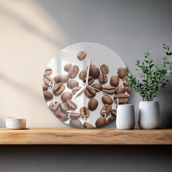 Glas wanduhr Kaffeebohnen