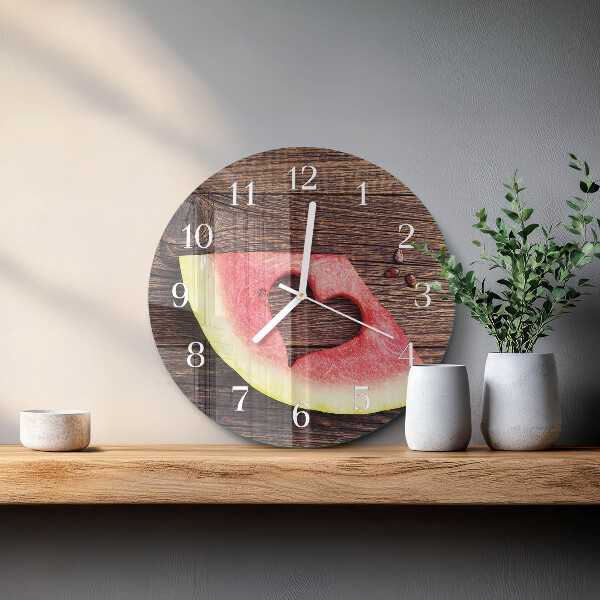 Glas wanduhr Wassermelone
