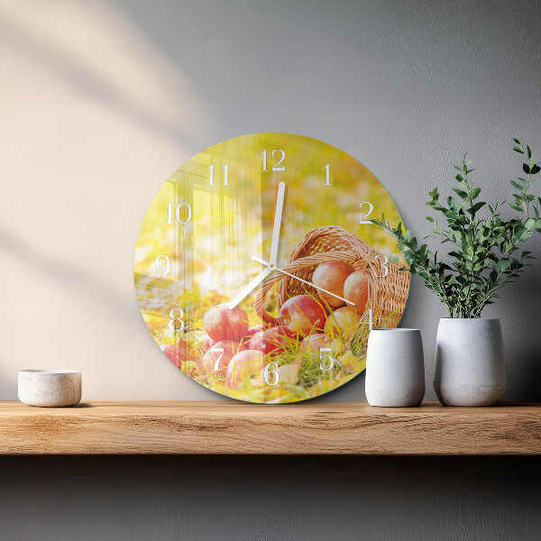 Glas wanduhr Äpfel