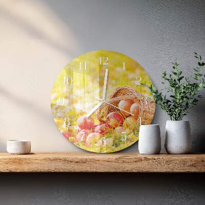 Glas wanduhr Äpfel