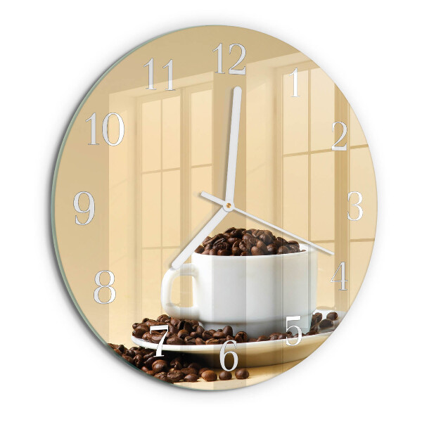 Glas wanduhr Kaffee