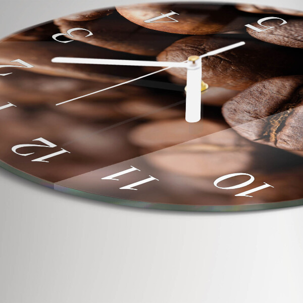 Glas wanduhr Kaffeebohnen