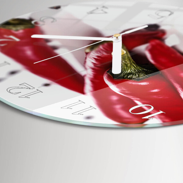 Glas wanduhr Chilischoten