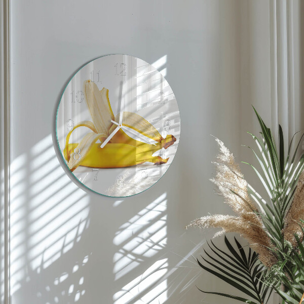 Glas wanduhr Bananen