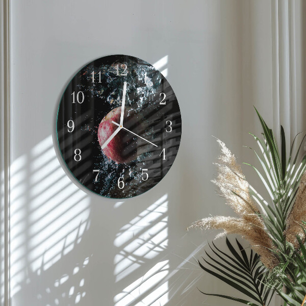 Glas wanduhr Apfel