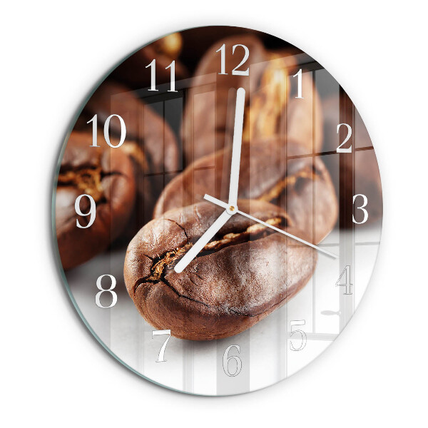 Glas wanduhr Kaffeebohnen