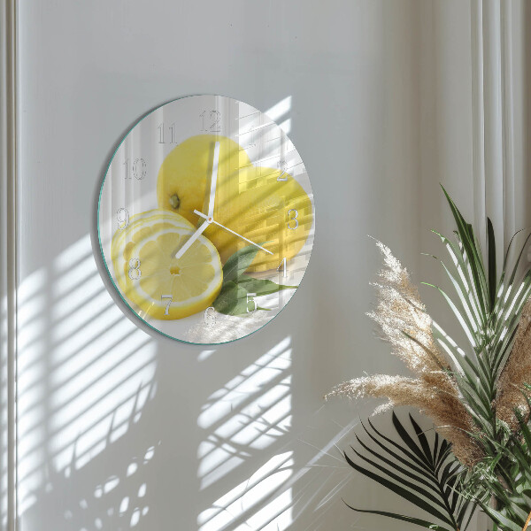 Glas wanduhr Zitronen