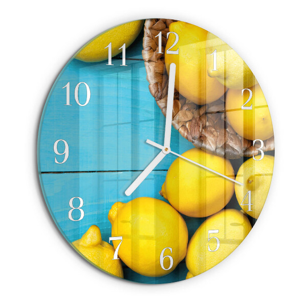 Glas wanduhr Zitronen