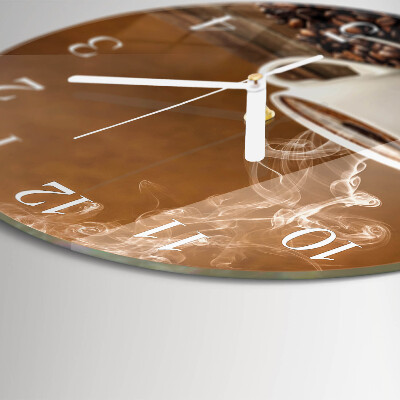 Glas wanduhr Kaffee