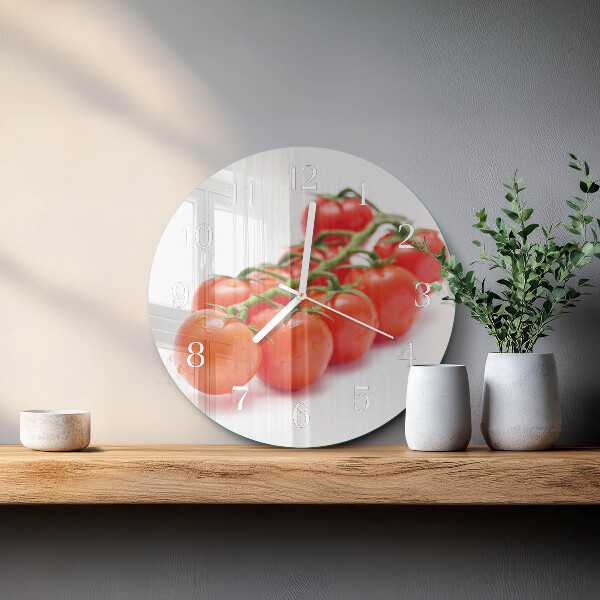 Glas wanduhr Tomaten
