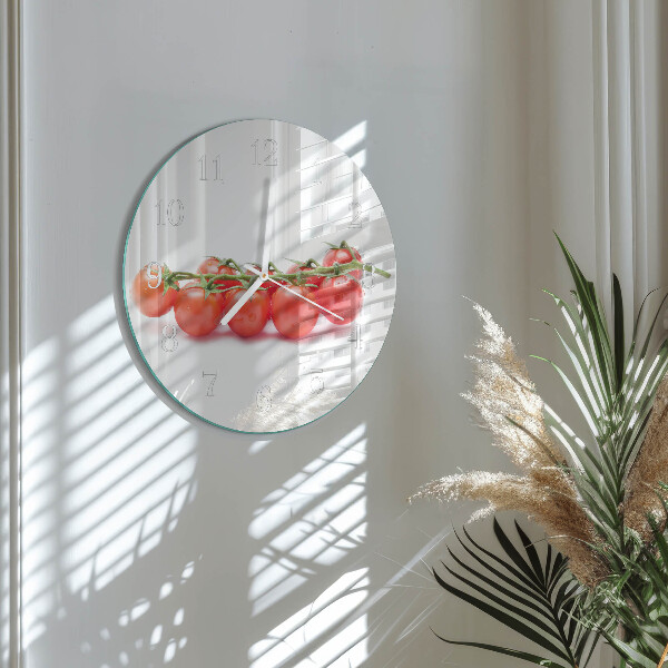 Glas wanduhr Tomaten