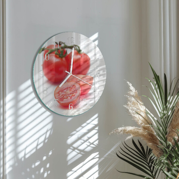 Glas wanduhr Tomaten