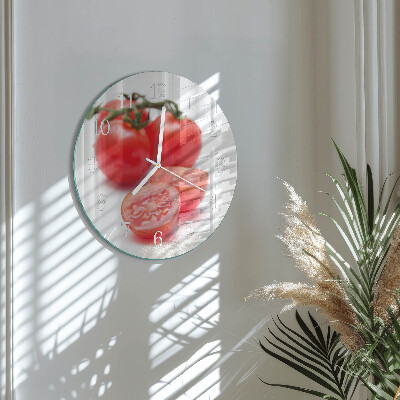 Glas wanduhr Tomaten