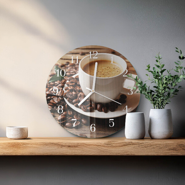 Glas wanduhr Kaffee