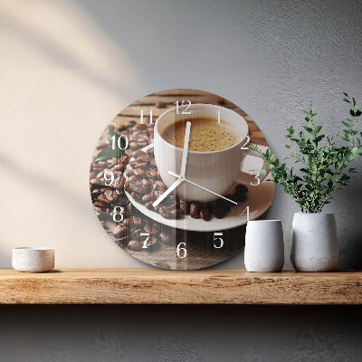 Glas wanduhr Kaffee