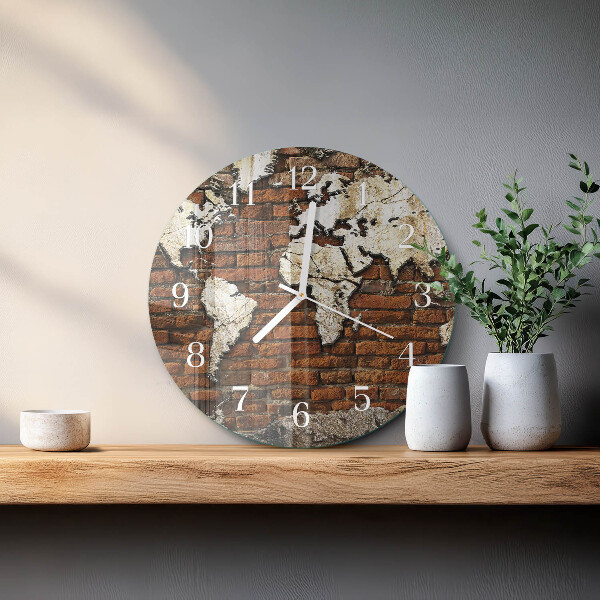Glas wanduhr Kontinente