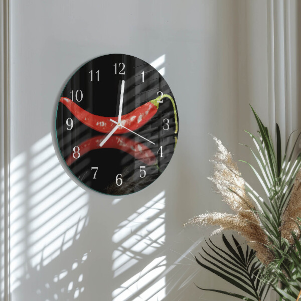 Glas wanduhr Chilischoten