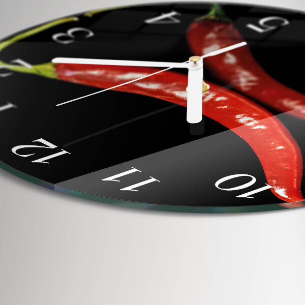 Glas wanduhr Chilischoten