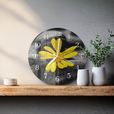Glas wanduhr Blume