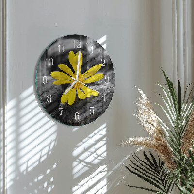 Glas wanduhr Blume
