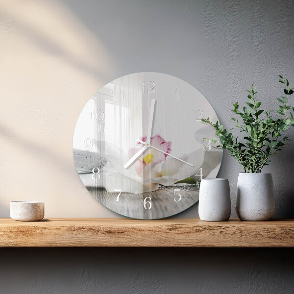 Glas wanduhr Orchidee