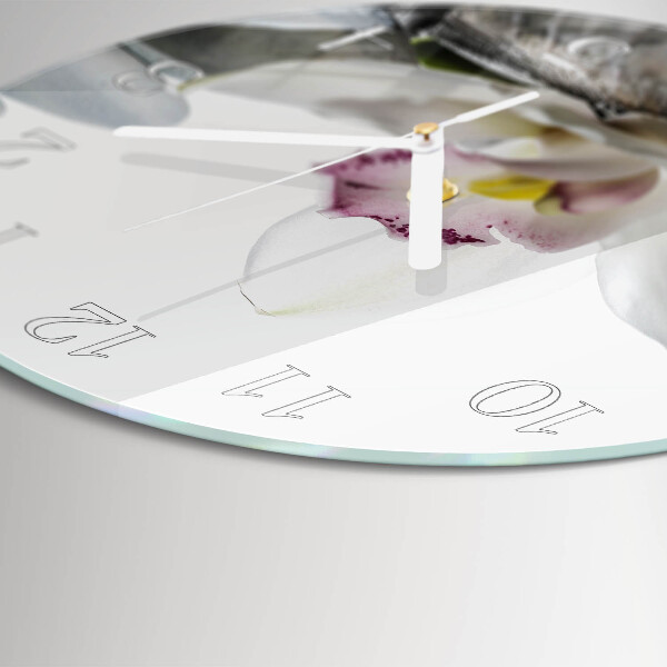 Glas wanduhr Orchidee