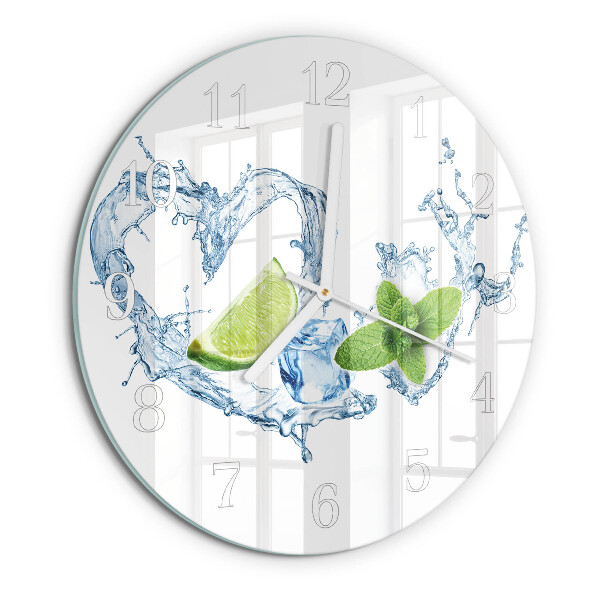 Glas wanduhr Minze