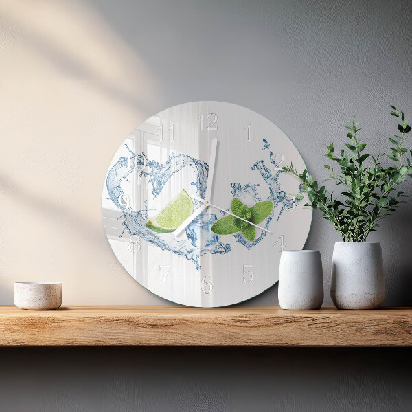 Glas wanduhr Minze