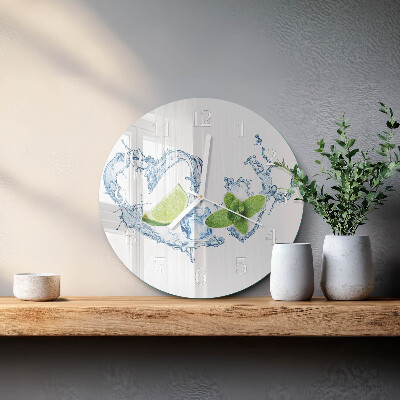 Glas wanduhr Minze