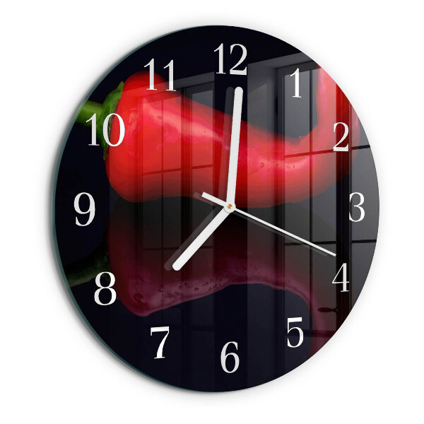 Glas wanduhr Chilischoten